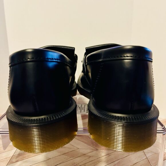 Dr Martens Adrian Snaffle Black Smooth Leather Loafers M 7 W 8 Kiltie Gold Bit - Picture 5 of 10